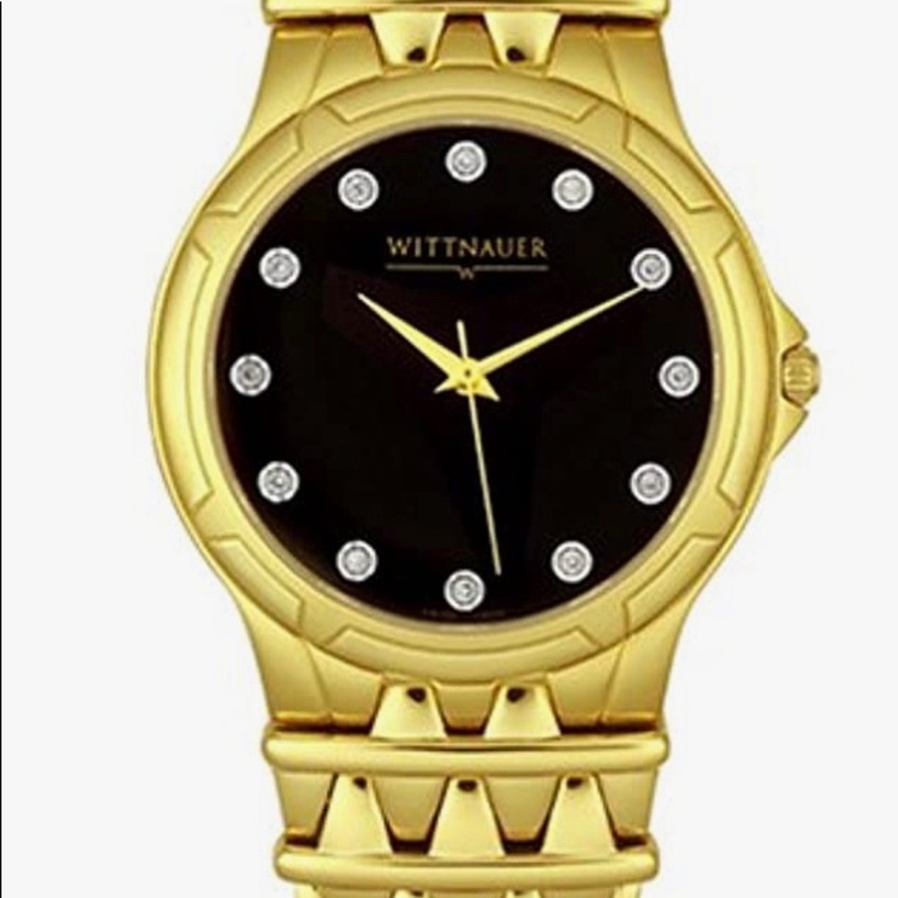 Wittnauer men’s savoy diamond accent watch gold